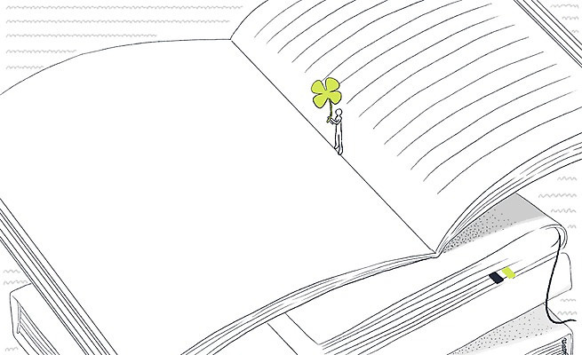 PSD 일러스트 상상 사각프레임 프레임 상상일러스트 한명 사람 책 사각형 희망 네잎클로버 국내일러스트 도형 식물 1 감정 클로버 파일형식