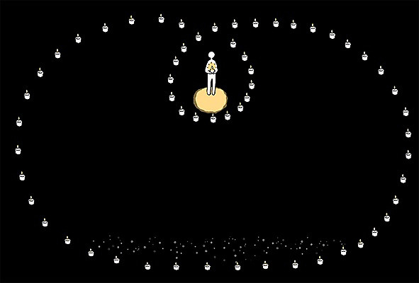 PSD 일러스트 촛불 상상 검은배경 프레임 상상일러스트 한명 사람 빛 어둠 희망 원형 원형프레임 국내일러스트 도형 1 감정 백그라운드 초 검은색 파일형식