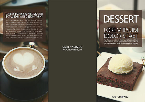 템플릿 편집 표지디자인 북디자인 출판디자인 표지 리플렛 북커버 3단접지 아이스크림 팜플렛 사람없음 브라우니 카페라떼 이미지템플릿 AI파일 커피 디저트 라떼 파일형식 벡터