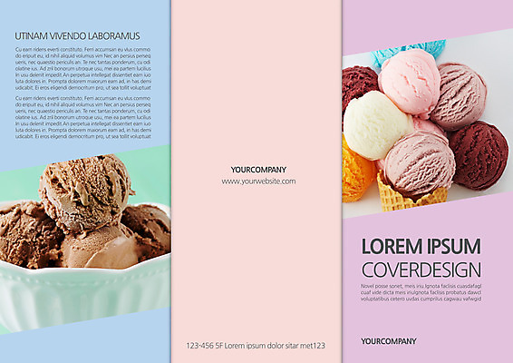 템플릿 편집 표지디자인 북디자인 출판디자인 표지 리플렛 북커버 3단접지 아이스크림 팜플렛 사람없음 이미지템플릿 AI파일 디저트 파일형식 벡터