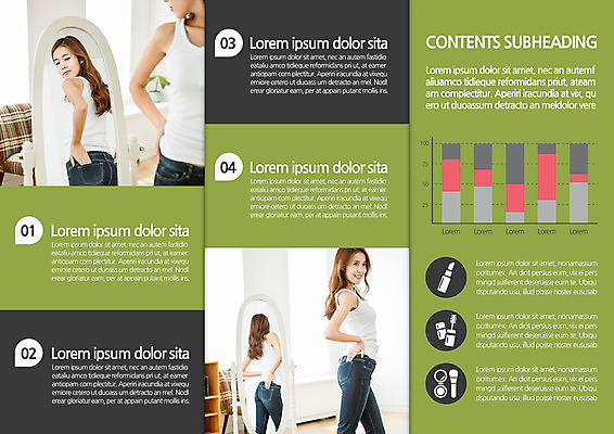 템플릿 편집 표지디자인 북디자인 출판디자인 여자 내지 리플렛 북커버 3단접지 그래프 서기 팜플렛 상반신 20대 성인 두명 뷰티 한국인 전신거울 성인여자만 이미지템플릿 AI파일 모션 사람 동양인 청년 거울 여자만 성인만 파일형식 벡터