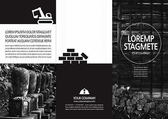 템플릿 편집 표지디자인 북디자인 출판디자인 표지 건축 리플렛 여행 북커버 3단접지 벽돌 거리 팜플렛 사람없음 포크레인 이미지템플릿 AI파일 중장비 파일형식 벡터