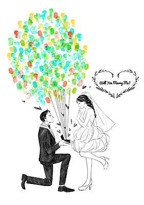 PSD 커플 여자 남자 신부 웨딩드레스 신랑 결혼 프로포즈 일러스트 정장 턱시도 성인 두명 하트 풍선 국내일러스트 모양 드레스 옷 관계 사람 이벤트 파일형식