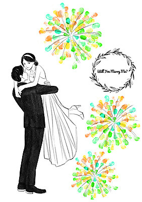 PSD 커플 여자 남자 신부 웨딩드레스 신랑 결혼 일러스트 안기 불꽃놀이 정장 턱시도 성인 두명 국내일러스트 드레스 옷 관계 모션 놀이 사람 이벤트 파일형식