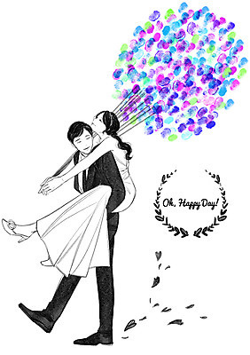 PSD 커플 여자 남자 신부 웨딩드레스 신랑 결혼 일러스트 정장 턱시도 성인 두명 업기 풍선 국내일러스트 드레스 옷 관계 모션 사람 이벤트 파일형식