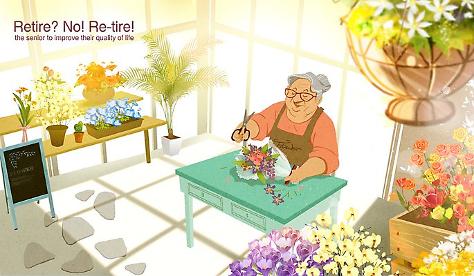 PSD 여자 노년 꽃 여유 꽃다발 일러스트 창문 탁자 가위 실내 한명 실버라이프 꽃집 즐거움 안경낌 국내일러스트 식물 1 라이프스타일 감정 안경 가구 문구용품 사람 성인 내부 상점 파일형식