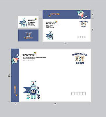 템플릿 명함 서류봉투 편지봉투 사람없음 세트 축하 생일 로봇 패키지 봉투템플릿 우편봉투 비즈디자인 봉투디자인 이미지템플릿 AI파일 기념일 컨셉 봉투 편지 우편물 파일형식 벡터