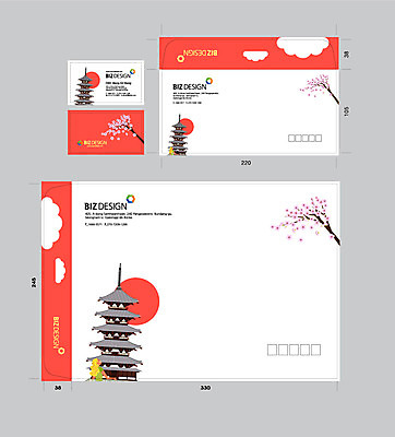 템플릿 명함 서류봉투 편지봉투 사람없음 세트 탑 일본 벚꽃 패키지 봉투템플릿 우편봉투 비즈디자인 봉투디자인 이미지템플릿 AI파일 건축물 꽃 아시아 봉투 편지 우편물 파일형식 벡터