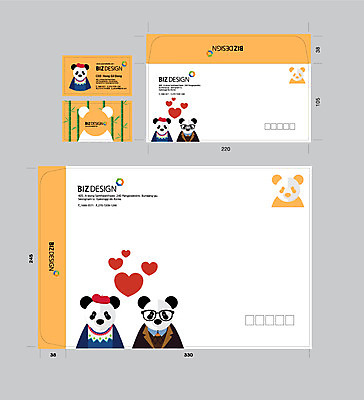 템플릿 두마리 명함 서류봉투 편지봉투 사랑 세트 하트 판다 패키지 봉투템플릿 우편봉투 비즈디자인 봉투디자인 이미지템플릿 AI파일 모양 감정 2 곰 봉투 편지 우편물 파일형식 벡터