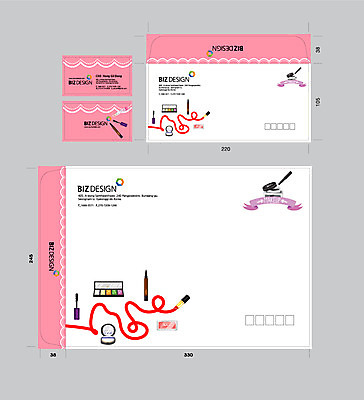 템플릿 명함 서류봉투 편지봉투 사람없음 세트 뷰티 립스틱 마스카라 패키지 아이섀도 봉투템플릿 아이라이너 우편봉투 팩트 비즈디자인 봉투디자인 이미지템플릿 AI파일 봉투 화장품 편지 우편물 파일형식 벡터