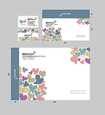 템플릿 문양 무늬 명함 서류봉투 편지봉투 사람없음 세트 컬러풀 하트 패키지 봉투템플릿 우편봉투 비즈디자인 봉투디자인 이미지템플릿 AI파일 모양 컬러 봉투 편지 우편물 파일형식 벡터