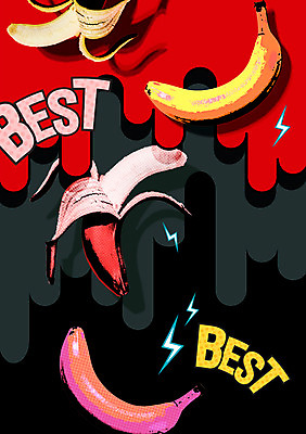 PSD 영어 과일 일러스트 바나나 사람없음 흐름 최고 팝아트 바나나껍질 트로피컬아트 국내일러스트 문자 컨셉 껍질 그림 파일형식