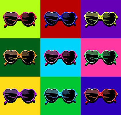 PSD 잡화 일러스트 사람없음 선글라스 하트 팝아트 국내일러스트 모양 안경 그림 파일형식