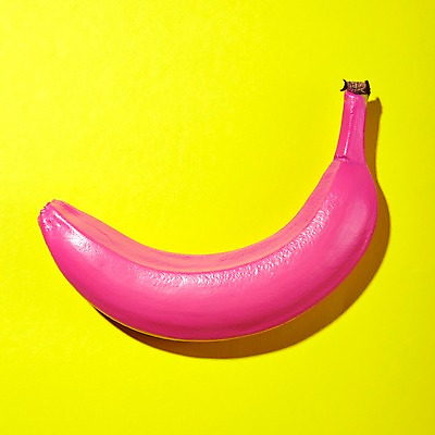 포토 JPG 음식 분홍색 과일 바나나 사람없음 한개 노란색 팝아트 트로피컬아트 국내포토 1 컬러 그림 파일형식