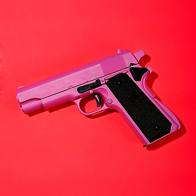 포토 JPG 무기 분홍색 사람없음 빨간색 한개 권총 총 팝아트 국내포토 1 컬러 그림 파일형식