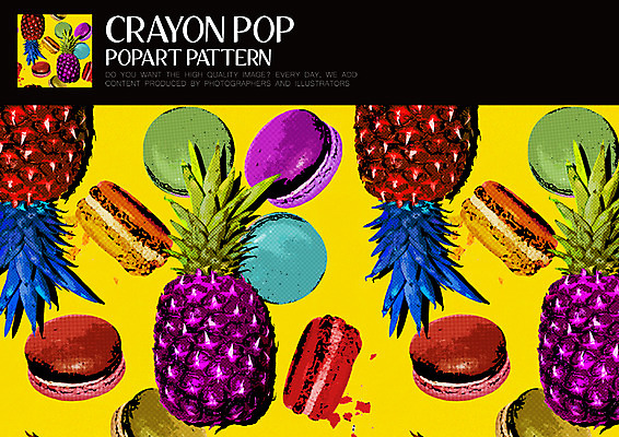 PSD ZIP 음식 패턴 과일 일러스트 디저트 사람없음 파인애플 팝아트 마카롱 키치 국내일러스트 컨셉 무늬 열대과일 그림 파일형식