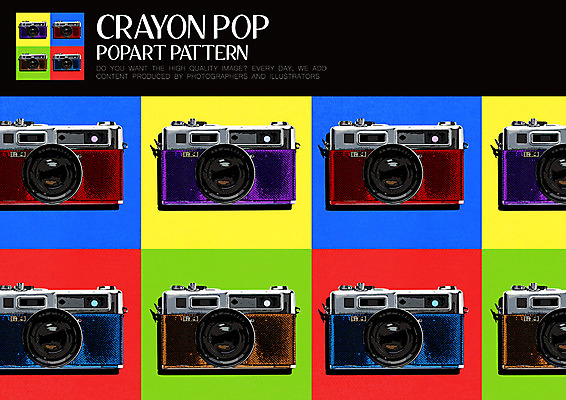 PSD ZIP 패턴 일러스트 사람없음 카메라 팝아트 필름카메라 키치 국내일러스트 컨셉 무늬 전자제품 그림 파일형식