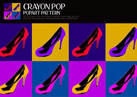 PSD 잡화 ZIP 구두 패턴 일러스트 사람없음 하이힐 여성화 팝아트 키치 국내일러스트 신발 컨셉 무늬 그림 파일형식