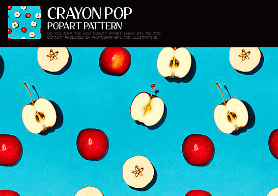 PSD ZIP 음식 패턴 과일 일러스트 단면 사람없음 사과 팝아트 키치 국내일러스트 컨셉 무늬 그림 파일형식