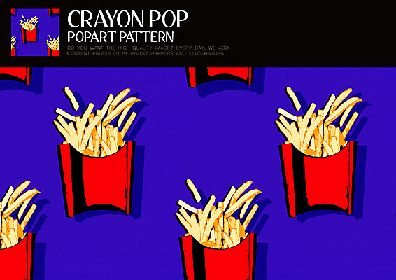 PSD ZIP 음식 패턴 일러스트 패스트푸드 사람없음 튀김 감자튀김 팝아트 키치 국내일러스트 컨셉 무늬 감자 인스턴트 그림 파일형식