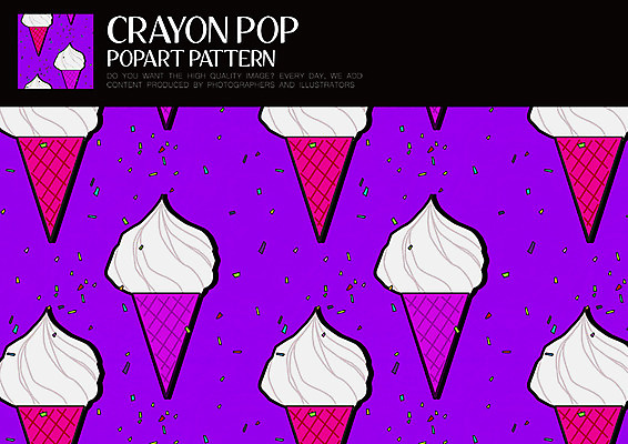 PSD ZIP 패턴 일러스트 디저트 사람없음 팝아트 콘아이스크림 소프트아이스크림 스프링클 키치 국내일러스트 음식 컨셉 무늬 아이스크림 장식 그림 파일형식