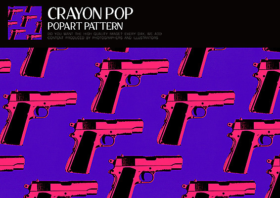 PSD ZIP 무기 패턴 일러스트 사람없음 권총 총 팝아트 키치 국내일러스트 컨셉 무늬 그림 파일형식