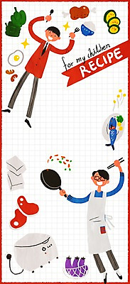 PSD 학생 접시 남자 교복 음식 일러스트 젓가락 청소년 밥 가지 피망 어류 성인 두명 책 앞치마 프라이팬 레시피 학부모 전기밥솥 국내일러스트 식기 옷 채소 주방용품 수저 사람 부모 수중동물 가전제품 파일형식