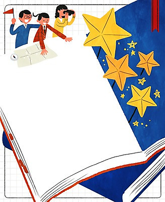 PSD 학생 여자 남자 교복 별 지도 일러스트 청소년 성인 책 세명 망원경 꿈 깃발 나침반 학부모 국내일러스트 자연요소 옷 사람 부모 파일형식