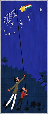 PSD 나무 학생 여자 남자 교복 별 일러스트 청소년 밤하늘 성인 두명 책 유성 채집망 학부모 국내일러스트 자연요소 식물 옷 하늘 사람 부모 야간 파일형식