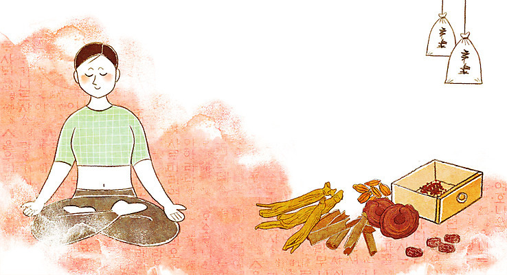 PSD 여자 일러스트 요가 한명 성인 한의학 약재 한약 한의원 시나몬 약봉지 국내일러스트 1 웰빙 의학 병원 사람 약 파일형식