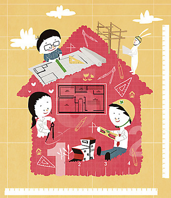 PSD 구름 직업 여자 남자 건축 어린이 일러스트 설계 주택 자 건물 세명 연필 설계도 토끼 체험학습 체험 호기심 각도기 직업체험 건축설계사 국내일러스트 자연요소 건축물 감정 컨셉 포유류 문구용품 학용품 건설업 사람 반려동물 필기구 건축가 파일형식