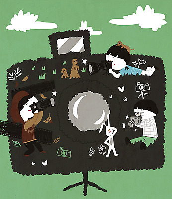 PSD 구름 직업 여자 남자 어린이 낙엽 일러스트 세명 카메라 토끼 체험학습 체험 사진사 필름 호기심 직업체험 미어캣 국내일러스트 자연요소 감정 컨셉 잎 포유류 사람 전자제품 반려동물 작가 파일형식