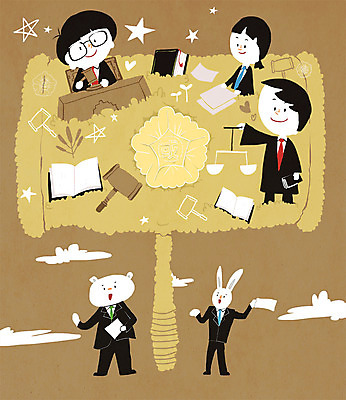 PSD 구름 직업 여자 남자 별 어린이 일러스트 곰 저울 세명 토끼 판사복 체험학습 체험 법률가 판사 검사_법률가 호기심 의사봉 직업체험 변호사 법전 국내일러스트 자연요소 동물 감정 컨셉 포유류 사람 책 반려동물 가운 파일형식