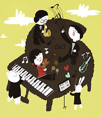 PSD 구름 직업 여자 남자 어린이 악기 연주 음표 일러스트 곰 세명 음악가 토끼 체험학습 체험 건반 피아노 색소폰 바이올린 호기심 성악가 그랜드피아노 지휘자 직업체험 국내일러스트 자연요소 동물 기호 감정 음악 컨셉 포유류 현악기 사람 반려동물 가수 건반악기 목관악기 파일형식