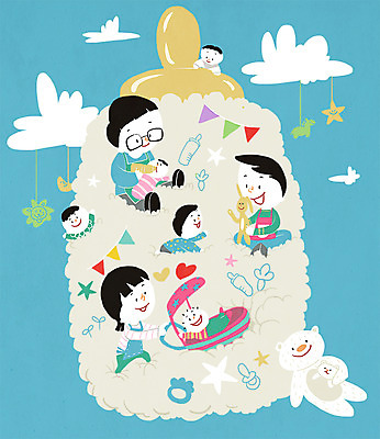 PSD 구름 직업 여자 남자 어린이 인형 일러스트 곰 여러명 육아 아기 토끼 체험학습 체험 젖병 호기심 유모차 모빌 직업체험 보육교사 아이돌봄 국내일러스트 자연요소 동물 감정 다수 컨셉 포유류 사람 반려동물 교사 아기용품 파일형식 돌봄서비스