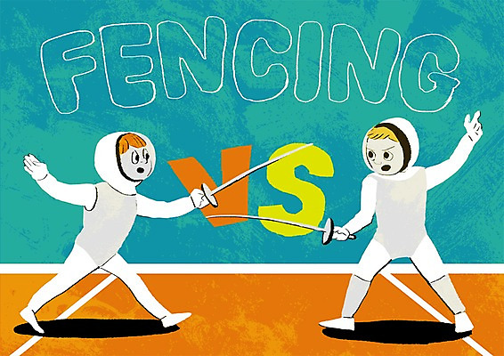 PSD 남자 어린이 스포츠 일러스트 두명 펜싱 펜싱검 펜싱복 국내일러스트 유니폼 사람 펜싱용품 파일형식