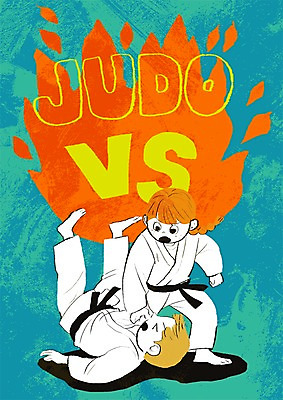 PSD 여자 남자 어린이 스포츠 일러스트 두명 유도 유도복 유도경기 국내일러스트 도복 사람 경기 격투기 파일형식