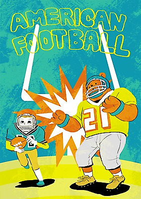 PSD 동물 남자 어린이 스포츠 일러스트 곰 한명 미식축구 럭비공 미식축구선수 국내일러스트 1 공 포유류 운동선수 사람 구기 럭비용품 파일형식