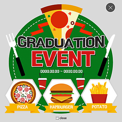 PSD 템플릿 접시 음식 웹템플릿 포크 졸업 피자 팝업 이벤트팝업 웹팝업 이벤트 사람없음 감자튀김 햄버거 나이프 레이어팝업 이미지템플릿 식기 교육 감자 패스트푸드 서양음식 튀김 칼 파일형식
