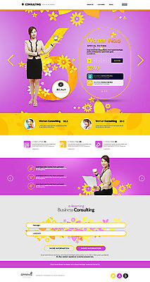 PSD 템플릿 여자 꽃잎 웹템플릿 비즈니스 사이트템플릿 손짓 여러명 20대 성인 홈페이지 홈페이지시안 한국인 비즈니스우먼 컨설턴트 문서 이미지템플릿 꽃 다수 모션 사람 동양인 청년 직장인 전문직 상담 파일형식