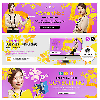 PSD 템플릿 배너 여자 꽃잎 웹템플릿 비즈니스 이벤트 여러명 20대 성인 한국인 비즈니스우먼 서류판 이벤트배너 웹배너 이미지템플릿 꽃 다수 사람 동양인 청년 사무용품 직장인 파일형식