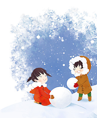 PSD 나무 여자 남자 어린이 겨울 일러스트 두명 유치원생 눈 유치원생라이프 눈사람만들기 털점퍼 프레임일러스트 국내일러스트 자연요소 식물 라이프스타일 계절 눈사람 날씨 프레임 사람 점퍼 만들기 파일형식