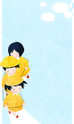 PSD 구름 여자 남자 어린이 줄 일러스트 세명 유치원생 유치원생라이프 유치원복 기차놀이 프레임일러스트 국내일러스트 자연요소 라이프스타일 옷 놀이 프레임 사람 파일형식