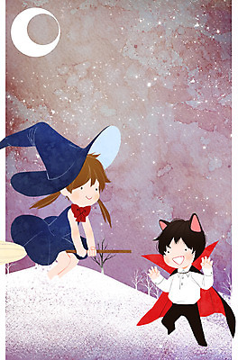 PSD 나무 여자 남자 어린이 일러스트 두명 분장 유치원생 할로윈 달 빗자루 유치원생라이프 마녀 마녀모자 마녀복장 드라큘라 프레임일러스트 국내일러스트 자연요소 식물 모자_잡화 라이프스타일 프레임 사람 청소도구 이벤트의상 파일형식