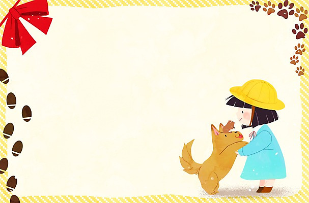 PSD 여자 리본 어린이 일러스트 한명 유치원생 강아지 발자국 유치원생라이프 유치원복 햄스터 프레임일러스트 국내일러스트 1 라이프스타일 옷 자국 프레임 사람 반려동물 개 설치류 파일형식