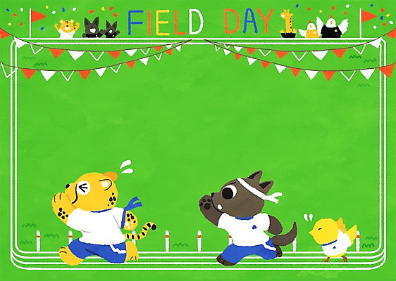 PSD 동물 일러스트 가족 응원 병아리 사람없음 달리기 가을 깃발 닭 기린 체육대회 늑대 치타 동물가족 프레임일러스트 국내일러스트 계절 포유류 관계 모션 조류 프레임 체육 대회 파일형식