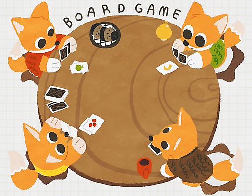 PSD 동물 의자 일러스트 가족 탁자 사람없음 쿠키 머그컵 트럼프 여우 보드게임 동물가족 프레임일러스트 국내일러스트 가구 포유류 관계 놀이 디저트 프레임 컵 놀이용품 파일형식