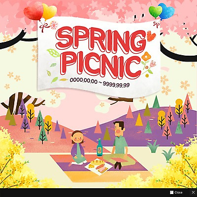 PSD 나무 템플릿 여자 남자 음식 웹템플릿 팝업 이벤트팝업 웹팝업 성인 두명 소풍 봄 벚꽃 개나리 돗자리 풍선 봄소풍 이미지템플릿 식물 계절 꽃 사람 야외활동 파일형식