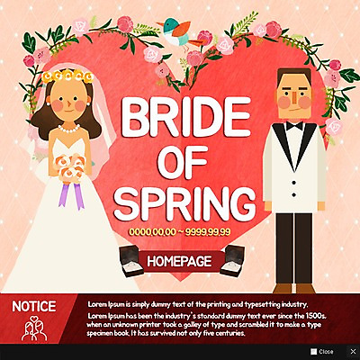PSD 템플릿 여자 남자 꽃 부케 웨딩드레스 웹템플릿 결혼 조류 팝업 이벤트팝업 웹팝업 정장 턱시도 두명 봄 하트 반지 이미지템플릿 모양 식물 동물 드레스 옷 계절 꽃다발 장신구 사람 이벤트 파일형식