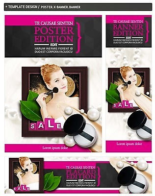 PSD 백인 템플릿 배너 배너템플릿 여자 가로배너 ZIP 포스터 세로배너 액자 한명 상반신 20대 성인 세트 쇼핑백 세일 화장품 현수막 붓 진주 파우더 파운데이션 서양인 1 가방 사람 청년 가로 세로 뷰티 보석 파일형식